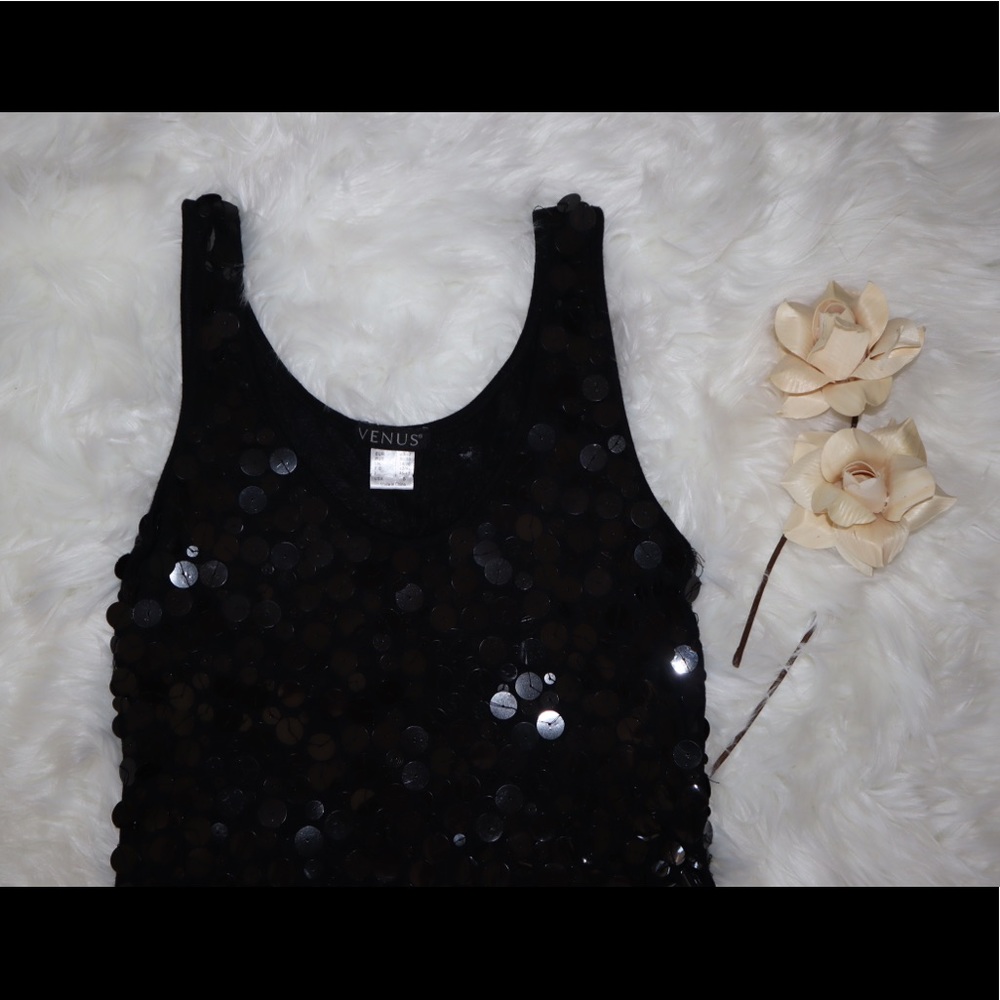 Venus Black Sequin Mini Dress - Picture 8 of 10